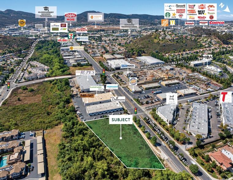 N Twin Oaks Valley Rd, San Marcos, CA for sale - Aerial - Image 3 of 5