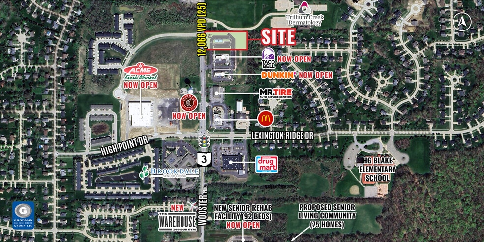 5817 Wooster Pike, Medina, OH for lease - Aerial - Image 1 of 4