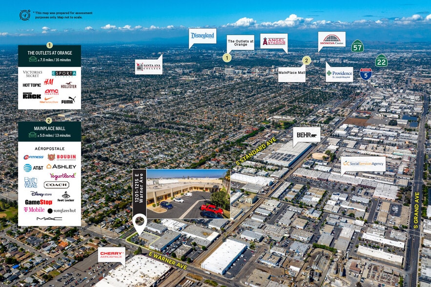1201-1215 E Warner Ave, Santa Ana, CA for sale - Aerial - Image 2 of 9