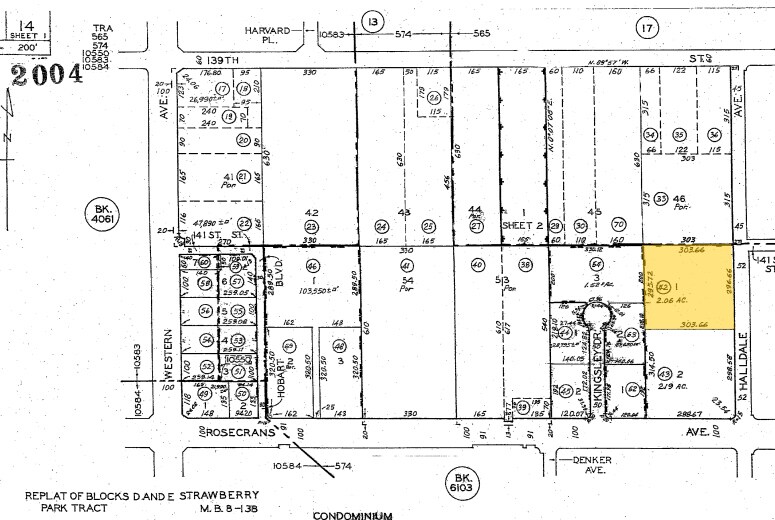 14201-14225 S Halldale Ave, Gardena, CA à louer - Plan cadastral - Image 2 de 3