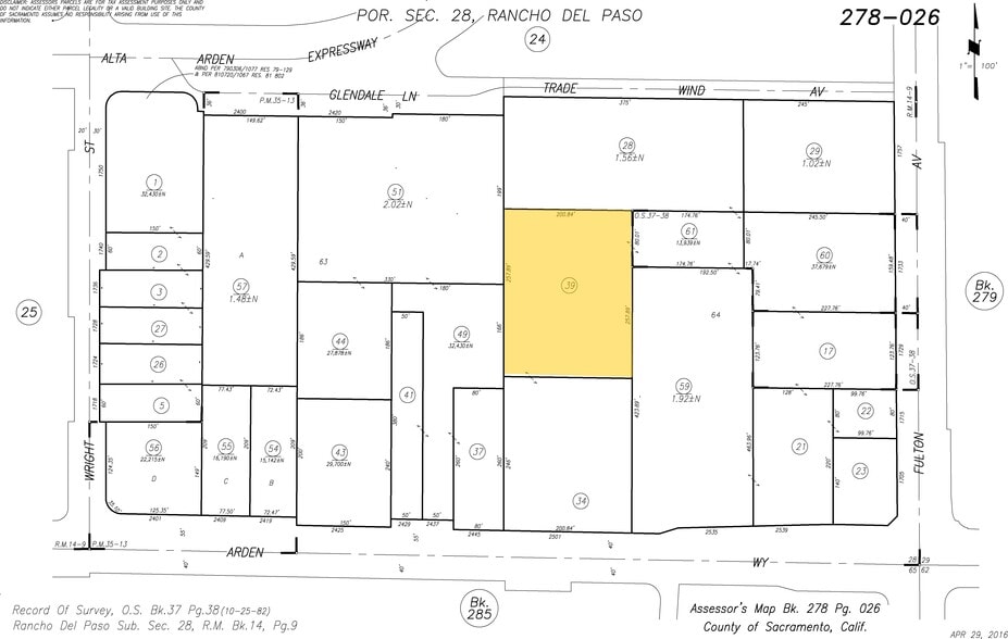 2505-2519 Arden Way, Sacramento, CA à louer - Plan cadastral - Image 3 de 5