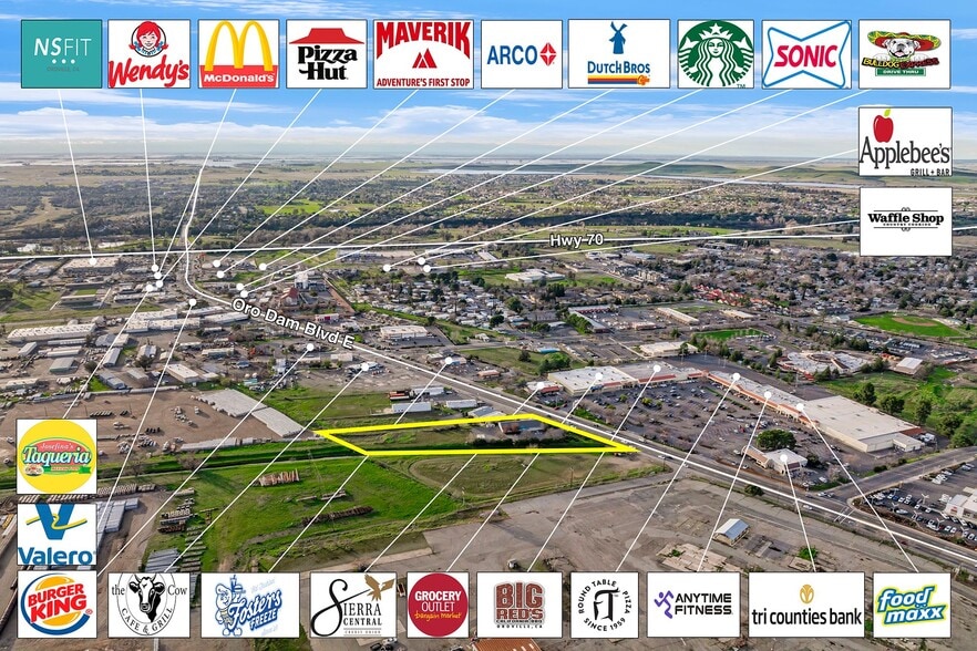 1121 Oro Dam Blvd E, Oroville, CA for lease - Aerial - Image 2 of 3