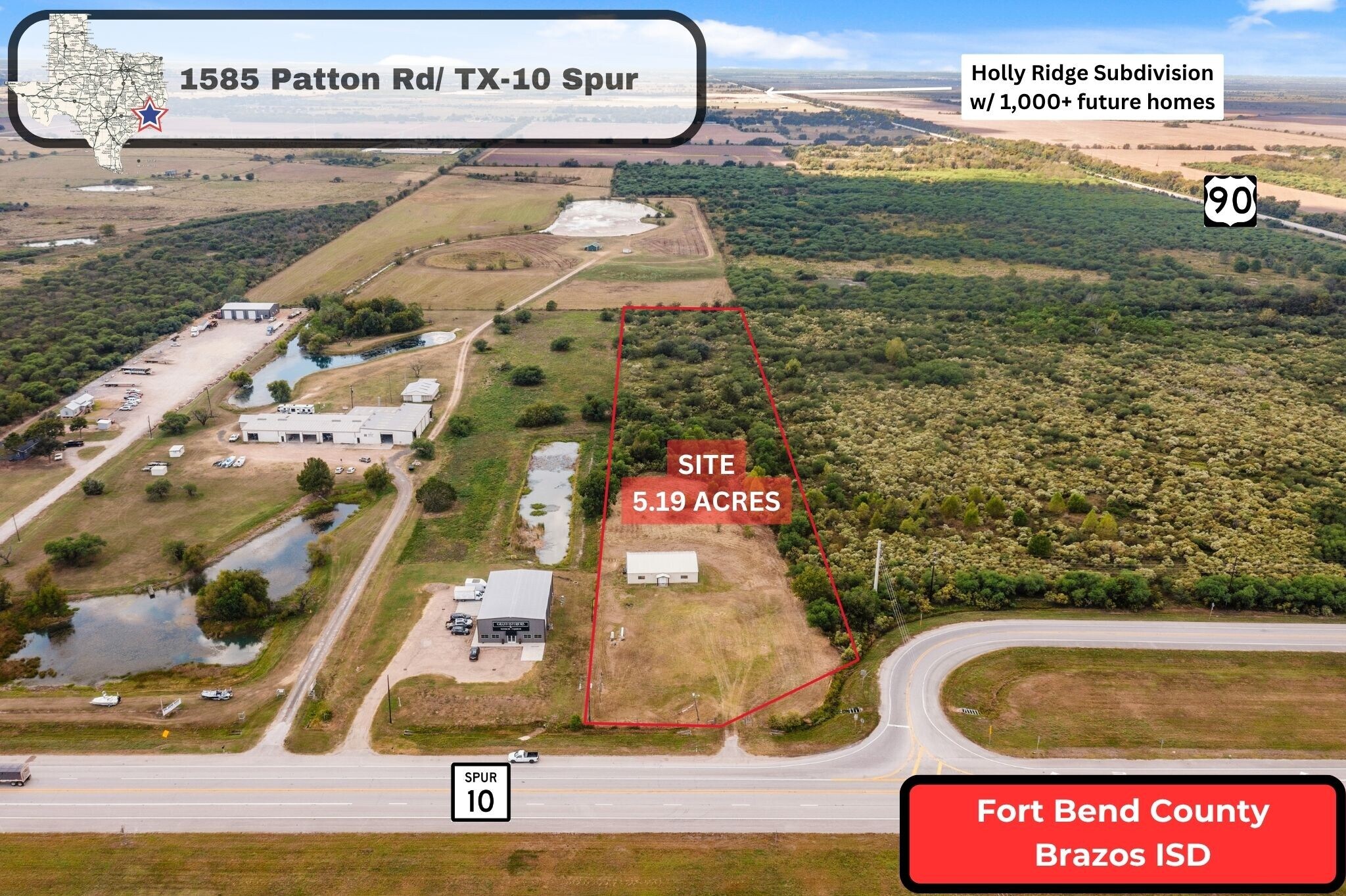 1585 Patton Rd, Rosenberg, TX for sale Aerial- Image 1 of 38