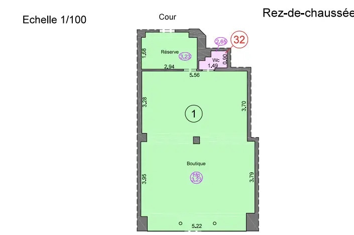 Retail in Paris for lease Floor Plan- Image 1 of 3