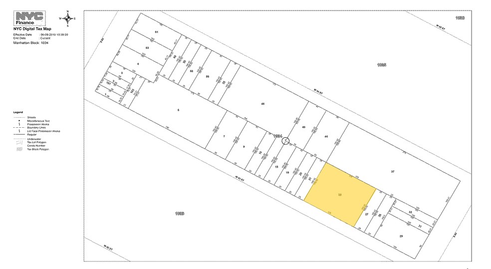 311 W 43rd St, New York, NY à vendre - Plan cadastral - Image 1 de 1