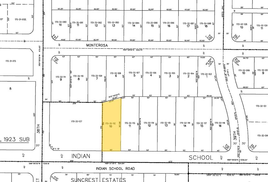 3818 E Indian School Rd, Phoenix, AZ à louer - Plan cadastral - Image 2 de 7