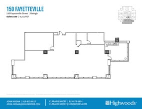 150 Fayetteville St, Raleigh, NC à louer Plan d’étage- Image 1 de 1