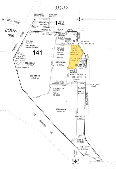 Terrain dans Reno, NV à vendre - Plan cadastral - Image 2 de 9