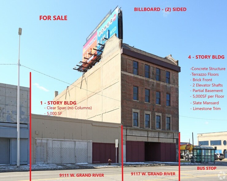 9111-9117 Grand River Ave, Detroit, MI à vendre - Photo du bâtiment - Image 2 de 4