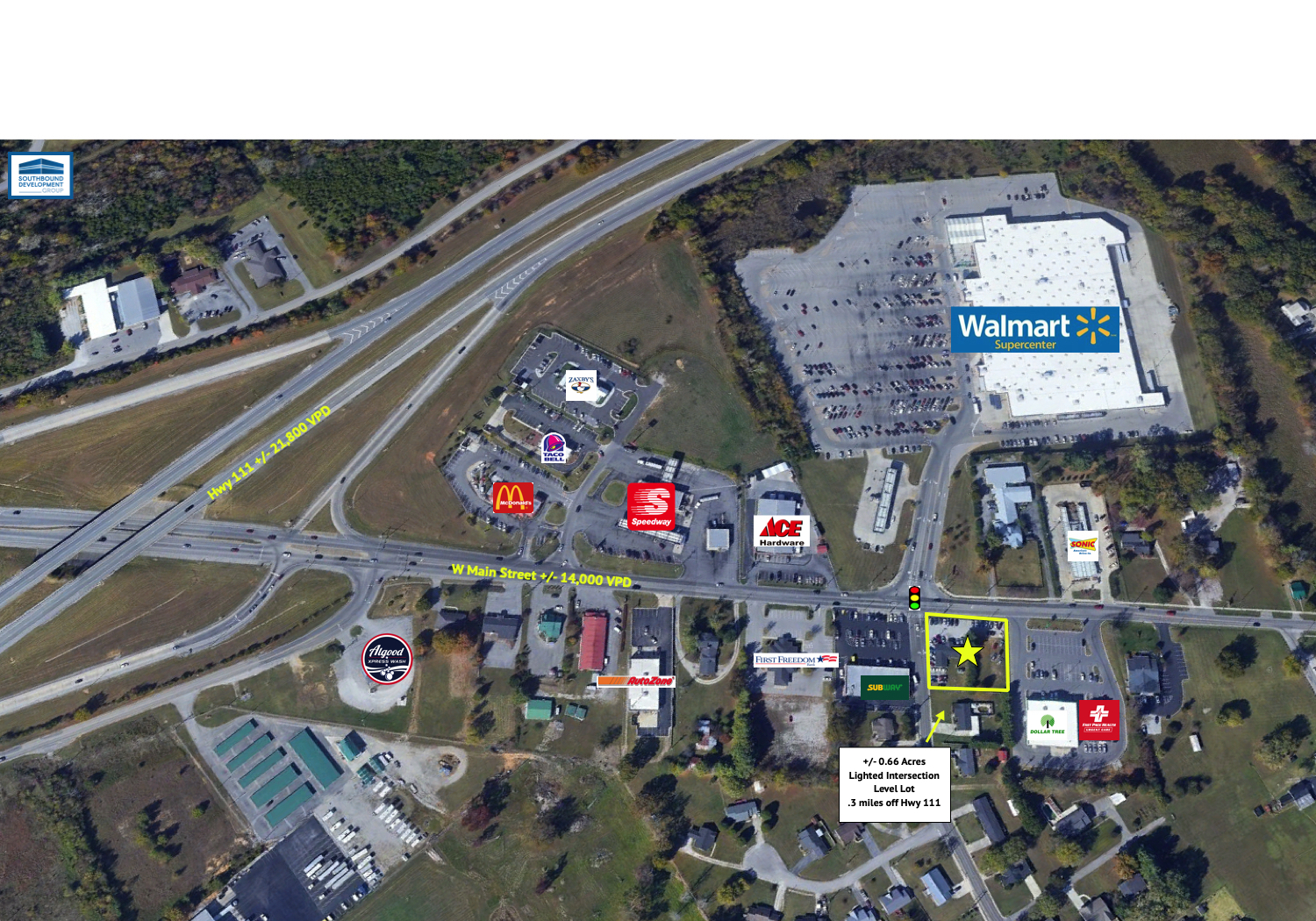 584 W Main St, Cookeville, TN for sale Aerial- Image 1 of 1