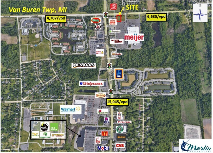 44475 Tyler Rd, Van Buren Township, MI à vendre - Aérien - Image 2 de 3
