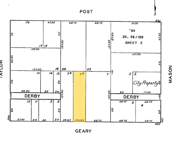 450-454 Geary St, San Francisco, CA for lease - Plat Map - Image 2 of 3