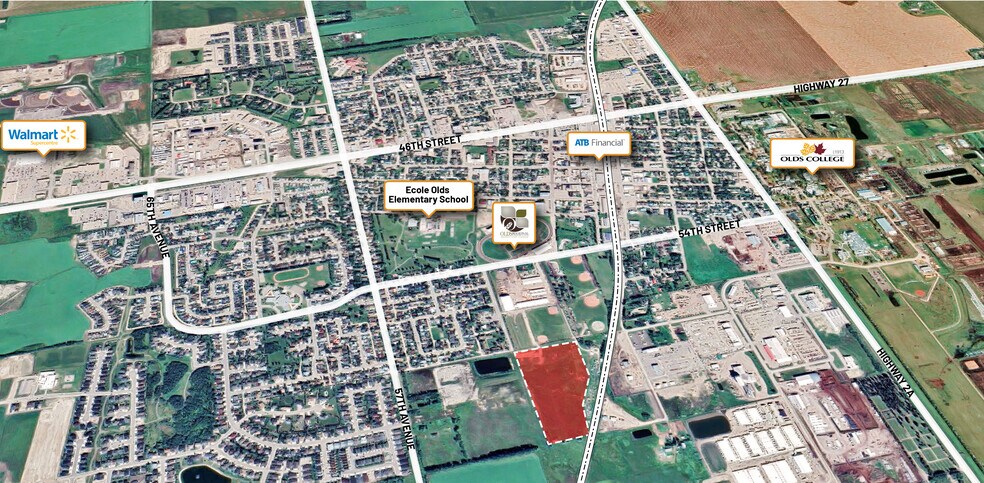 5200 58 St, Olds, AB for sale - Aerial - Image 1 of 1