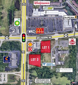 Plus de détails pour SEC Route 120 & US Highway 45, Grayslake, IL - Vente au détail à vendre