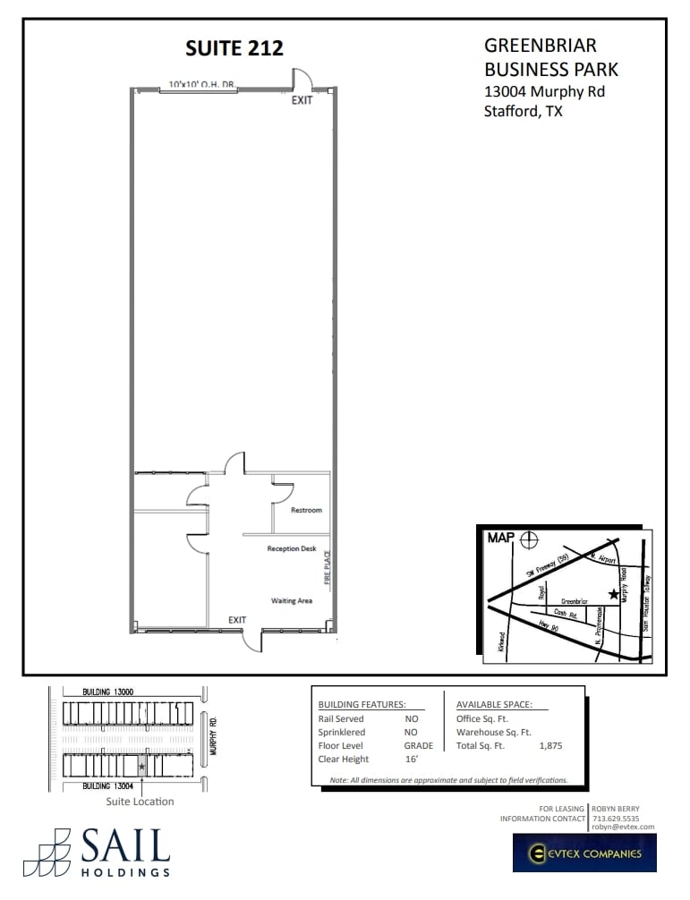 13000 Murphy Rd, Stafford, TX à louer Plan d’étage- Image 1 de 1