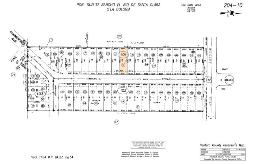 1165 Commercial Ave, Oxnard, CA for lease - Plat Map - Image 3 of 3