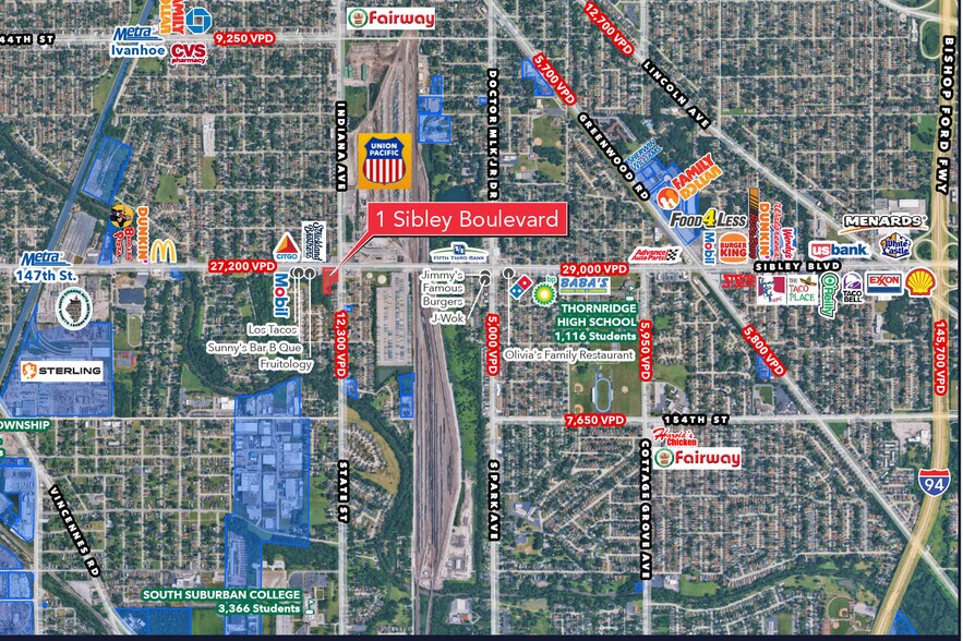 1 W Sibley Blvd, South Holland, IL for lease - Aerial - Image 2 of 3