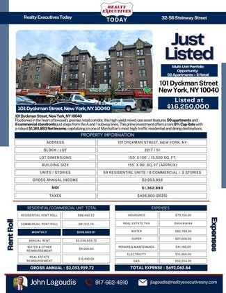 Plus de détails pour 101-111 Dyckman St, New York, NY - Multi-résidentiel à vendre