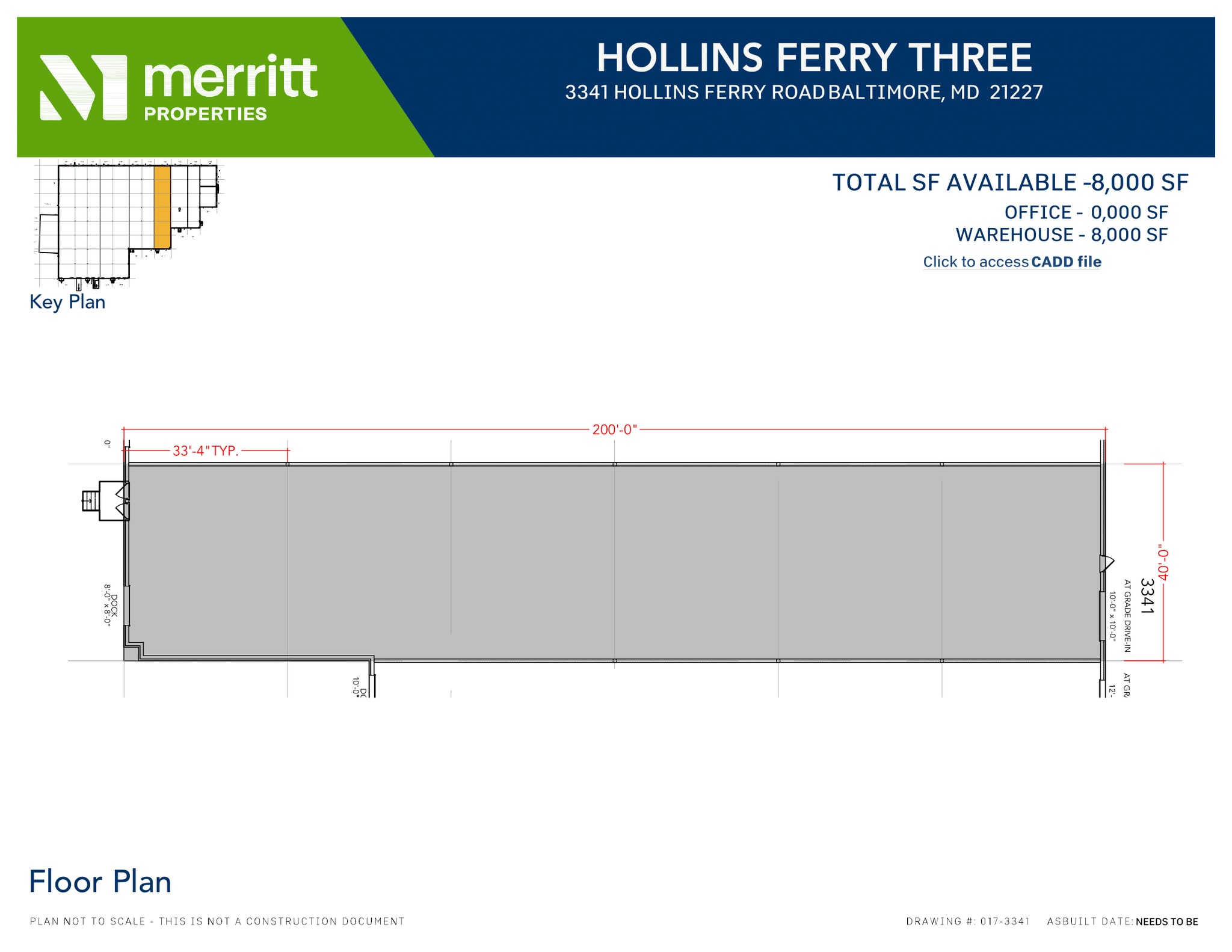 3319-3369 Hollins Ferry Rd, Lansdowne, MD à louer Plan d’étage- Image 1 de 1