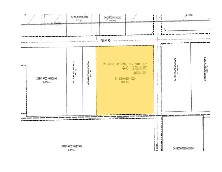 4490 Alpha Rd, Dallas, TX à louer - Plan cadastral - Image 2 de 2