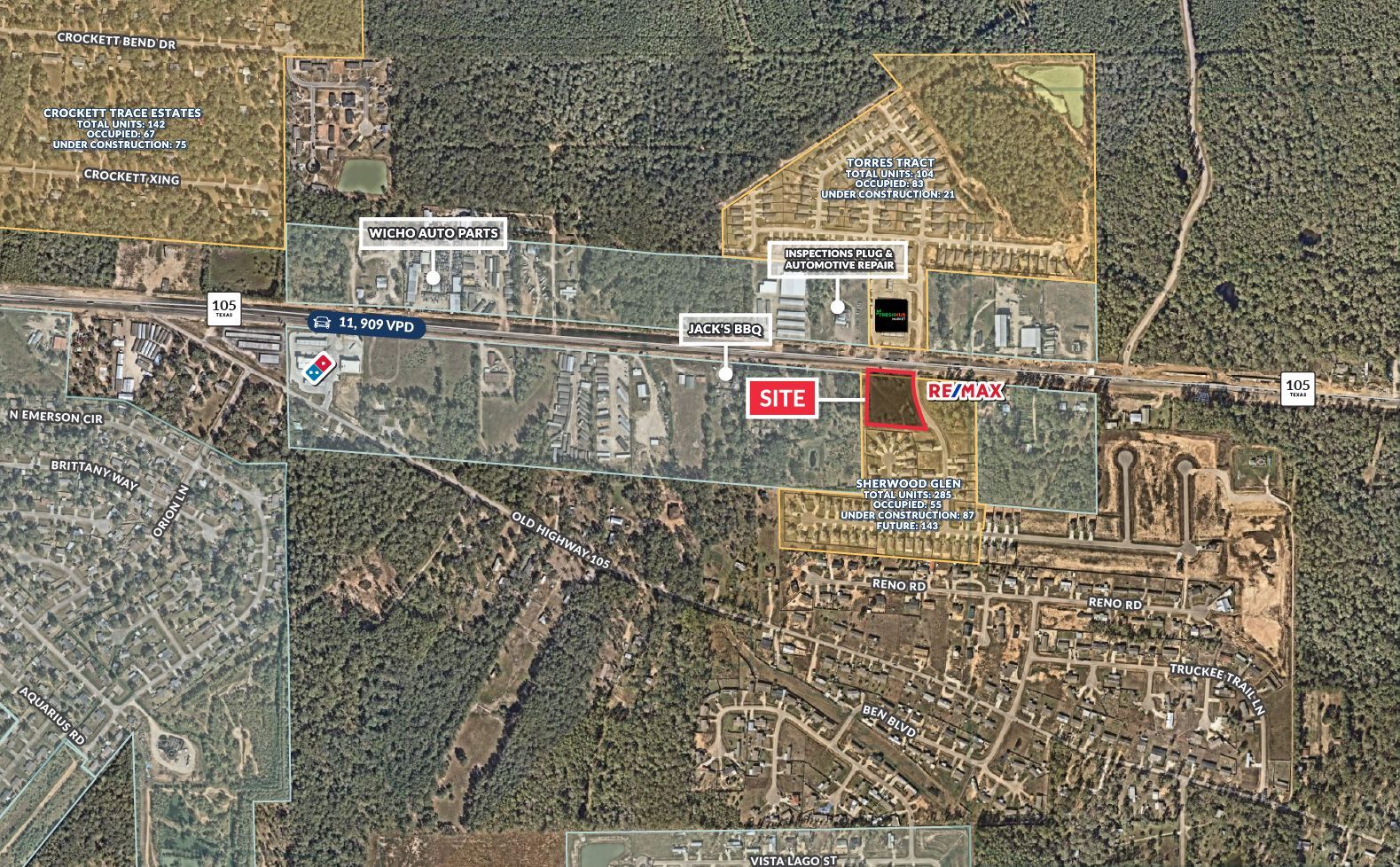 SWC of Highway 105 & Sherwood Glen Road, Conroe, TX for sale Building Photo- Image 1 of 3