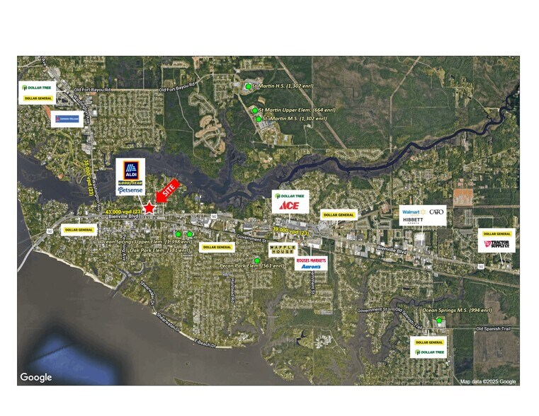 1503-1545 Bienville Blvd, Ocean Springs, MS à louer - Aérien - Image 3 de 14