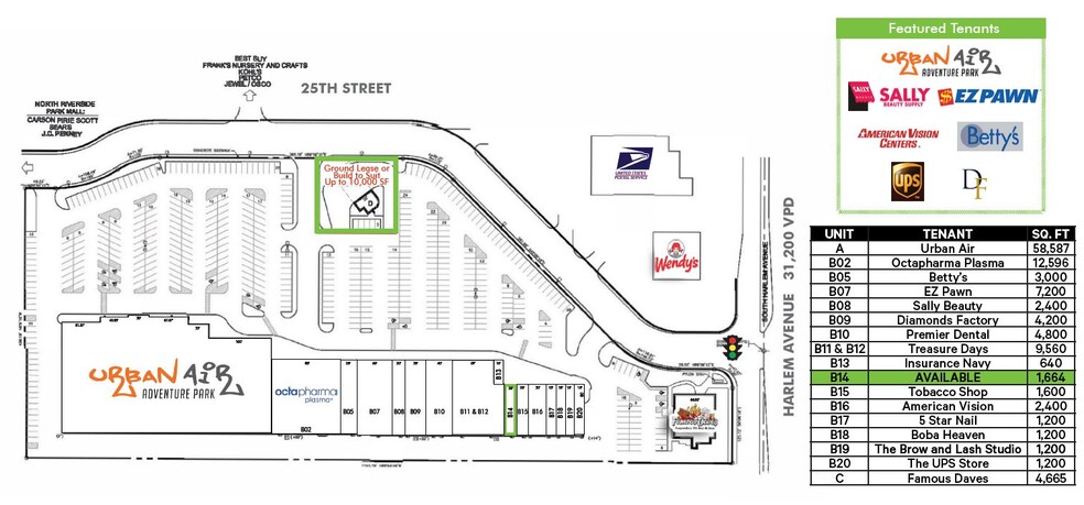 7201-7401 W 25th St, North Riverside, IL à louer - Plan d  tage - Image 3 de 12