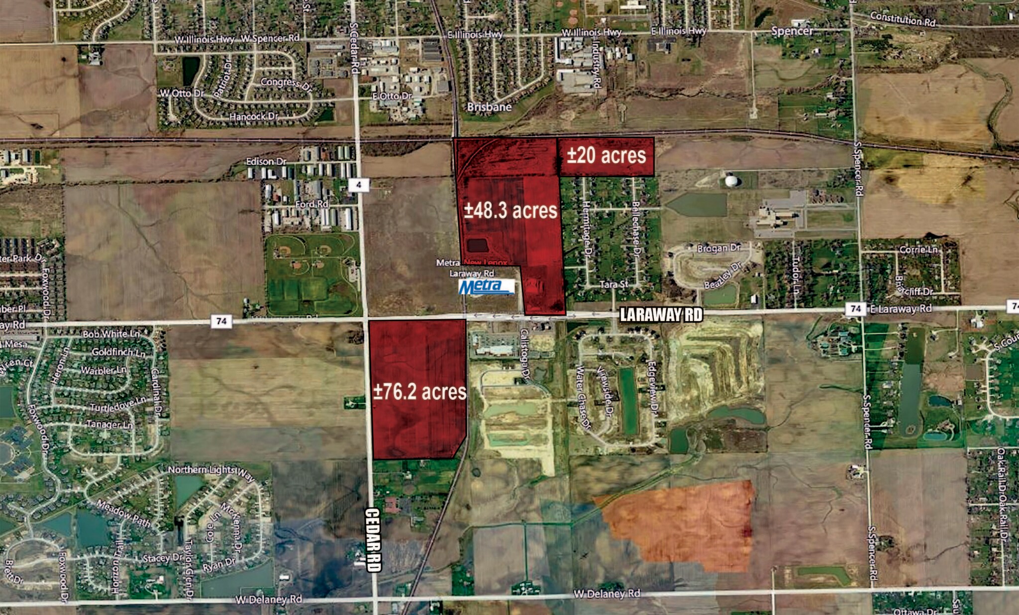 Cedar Road And Laraway Rd, New Lenox, IL à vendre Aérien- Image 1 de 2