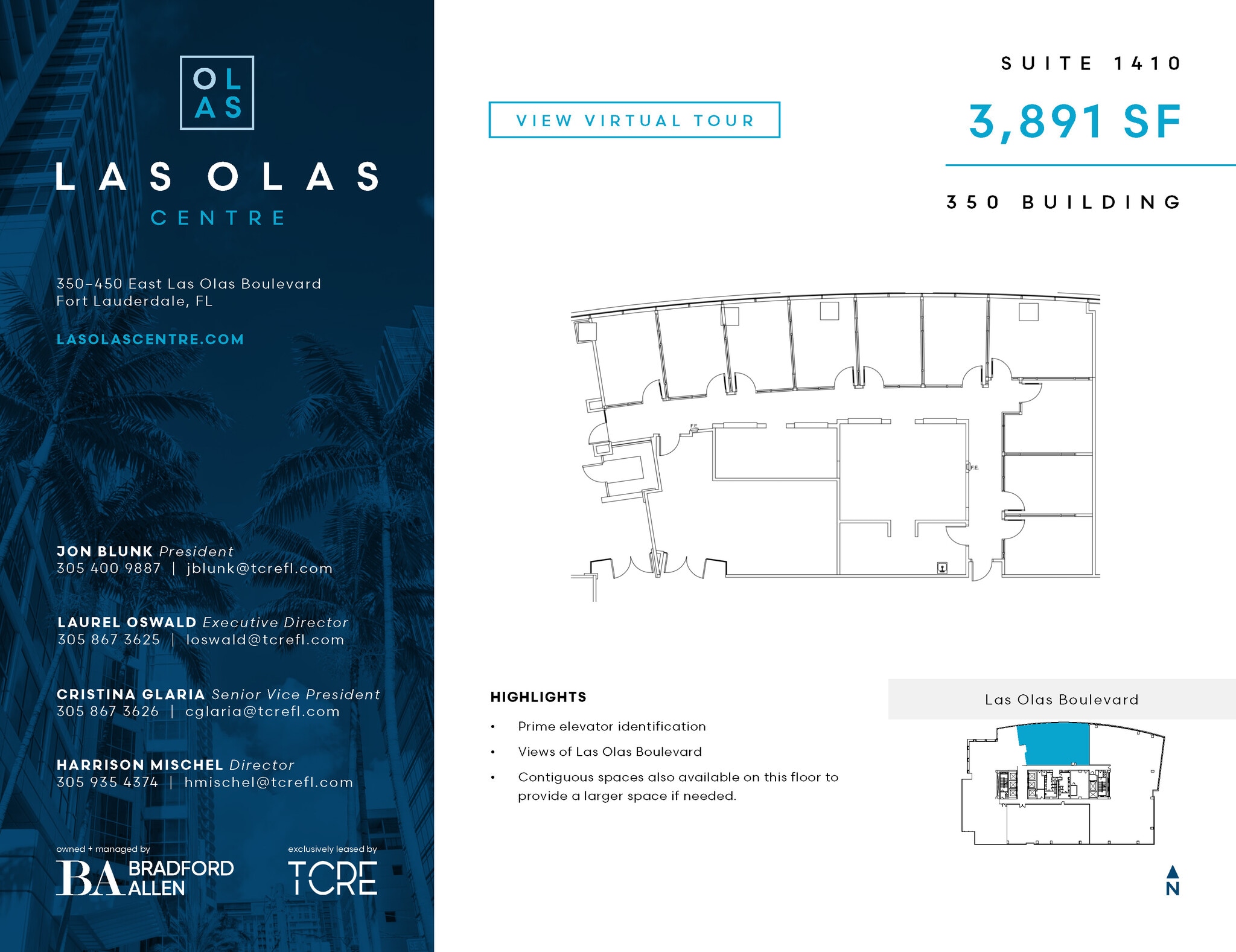 350 E Las Olas Blvd, Fort Lauderdale, FL à louer Plan d’étage- Image 1 de 1