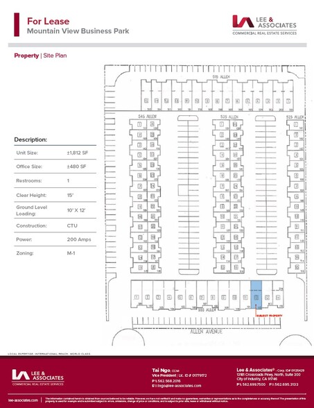 555 W Allen Ave, San Dimas, CA à louer - Plan de site - Image 2 de 4