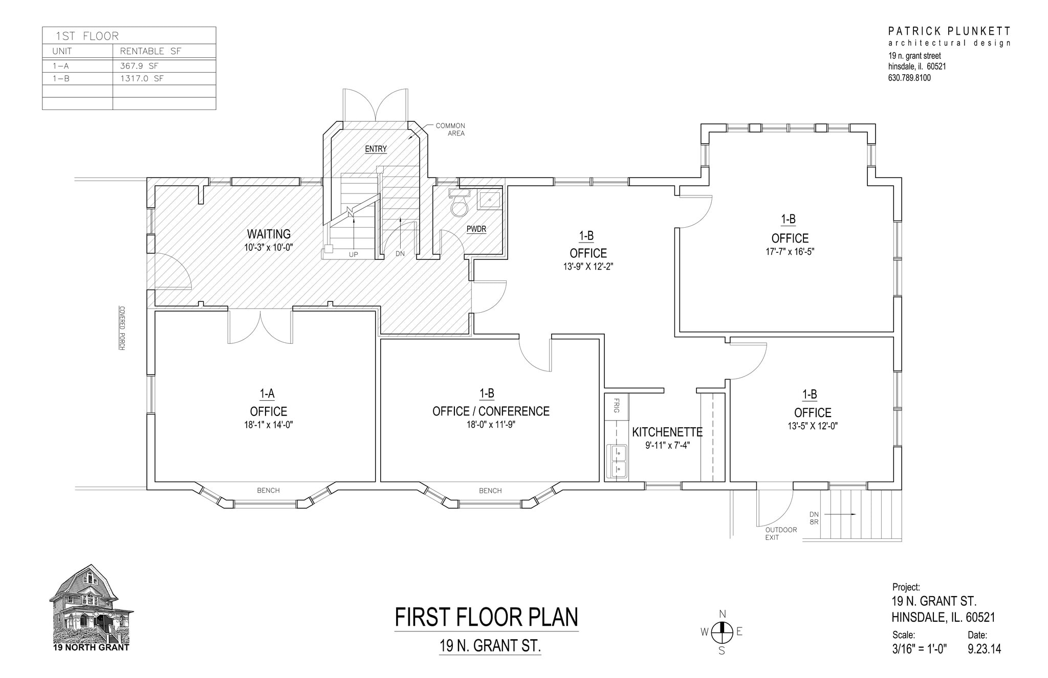 19 N Grant St, Hinsdale, IL à louer Plan de site- Image 1 de 1