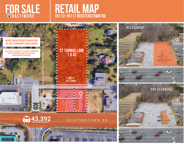 10113-10117 Reisterstown Rd, Owings Mills, MD à vendre - Photo du bâtiment - Image 2 de 5