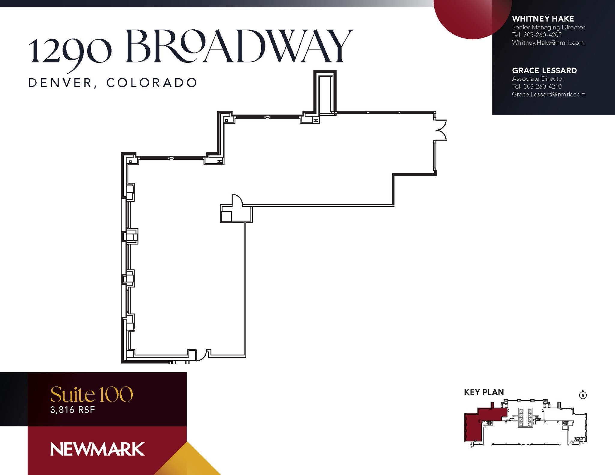 1290 Broadway, Denver, CO à louer Plan d’étage- Image 1 de 2