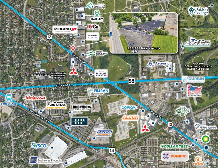 864 Rand Rd, Des Plaines, IL à vendre - Aérien - Image 2 de 8