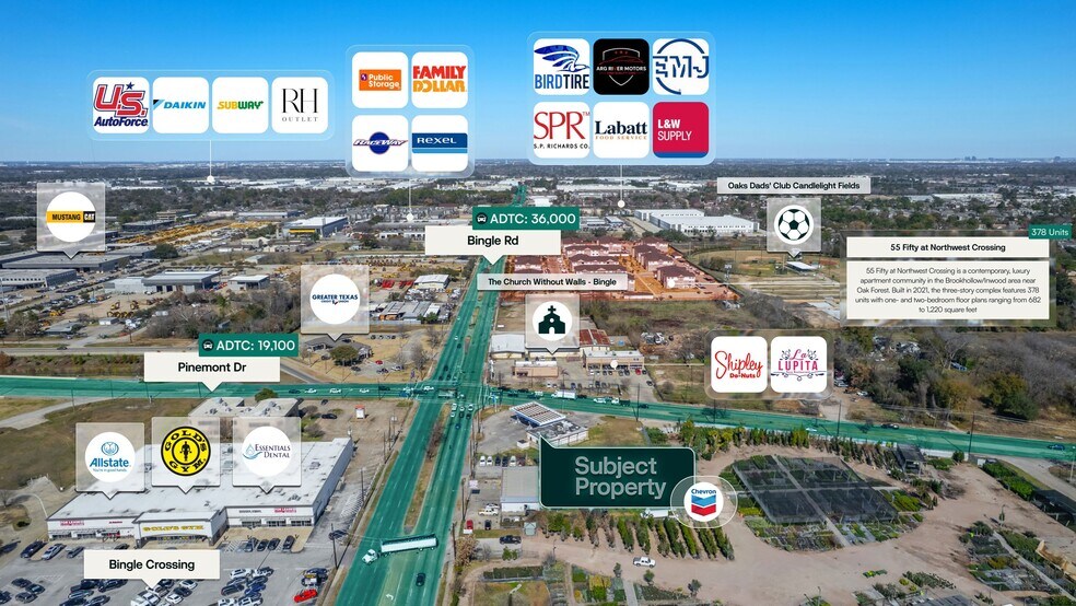 6625 Pinemont Dr, Houston, TX à vendre - Aérien - Image 2 de 3