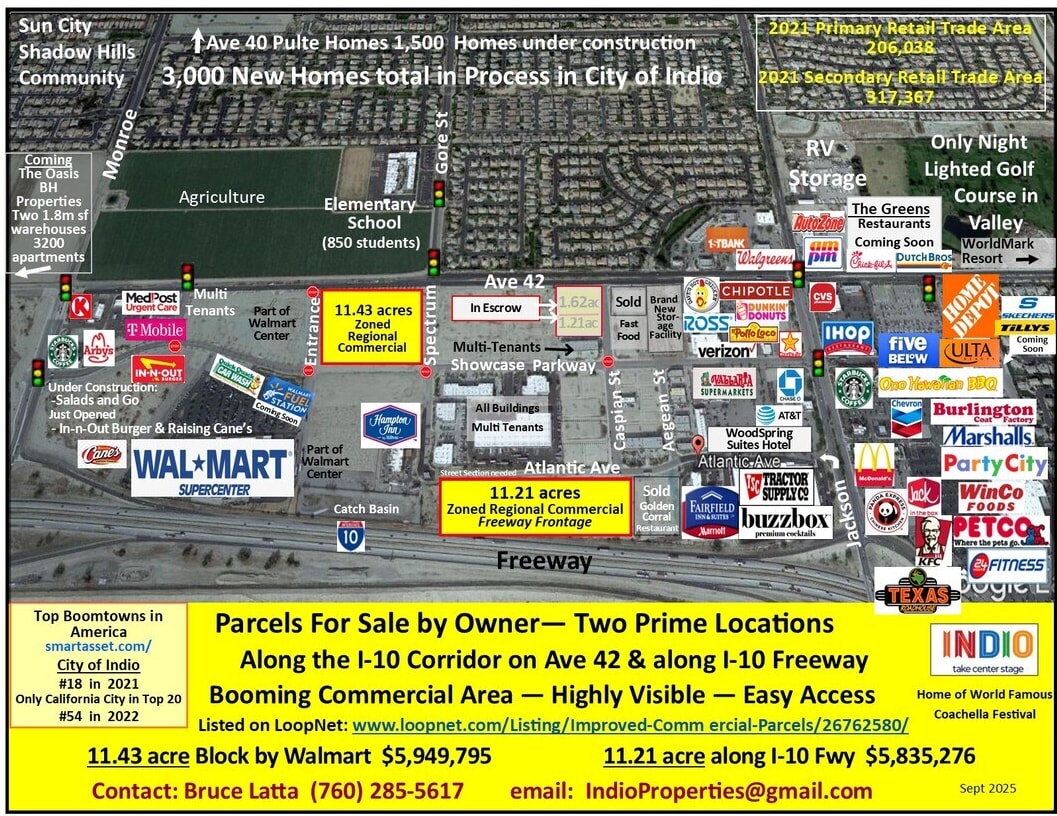 Two Prime 11 acre Commercial Parcels portfolio of 2 properties for sale on LoopNet.ca Aerial- Image 1 of 11