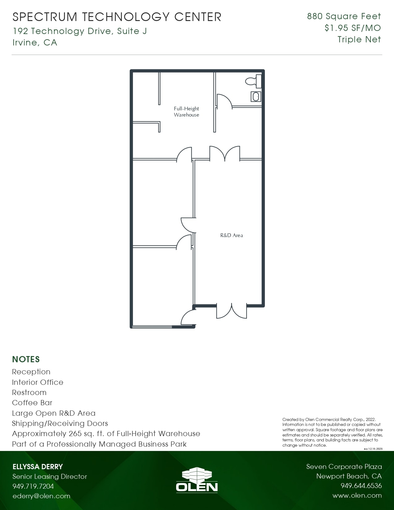 192 Technology Dr, Irvine, CA à louer Plan d’étage- Image 1 de 1