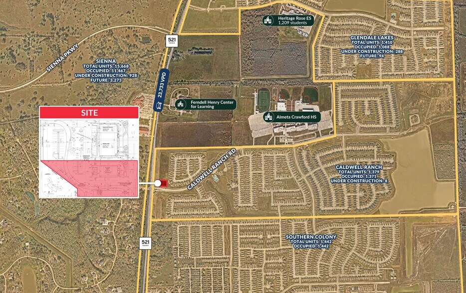 NEC of Caldwell Ranch Blvd & F.M. 521, Arcola, TX for sale - Primary Photo - Image 1 of 3