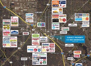 1101 W Centerville Rd, Garland, TX - AERIAL  map view