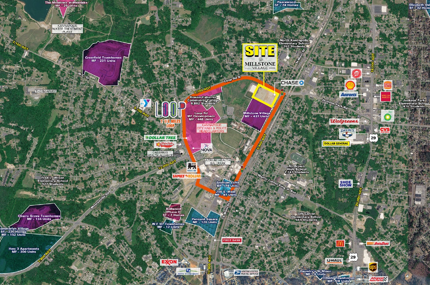 N Main St & Rd loop, Kannapolis, NC for lease Aerial- Image 1 of 7