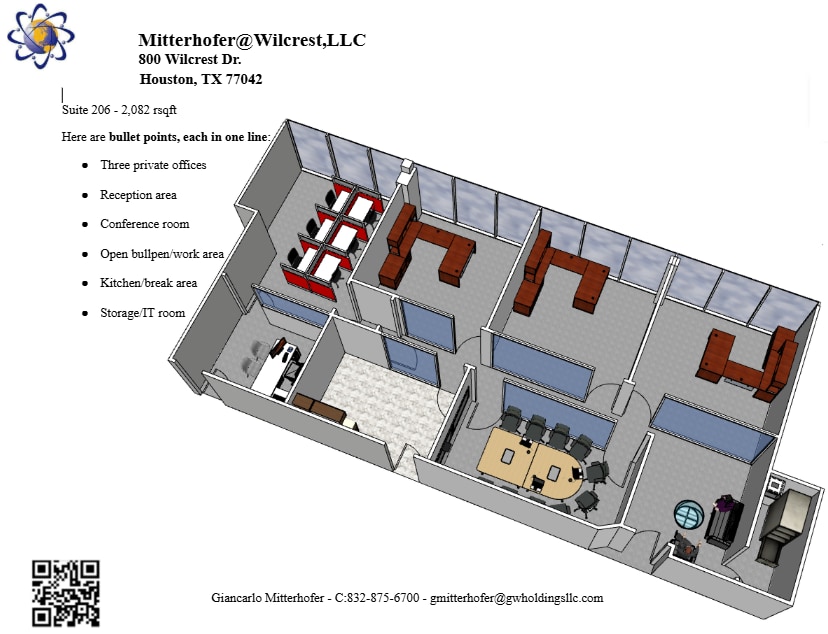 800 Wilcrest Dr, Houston, TX for lease Floor Plan- Image 1 of 1