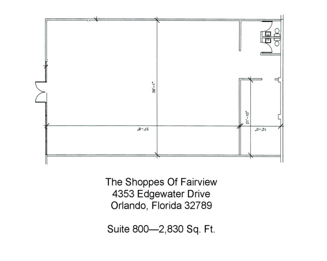 4353 Edgewater Dr, Orlando, FL for lease Floor Plan- Image 1 of 2