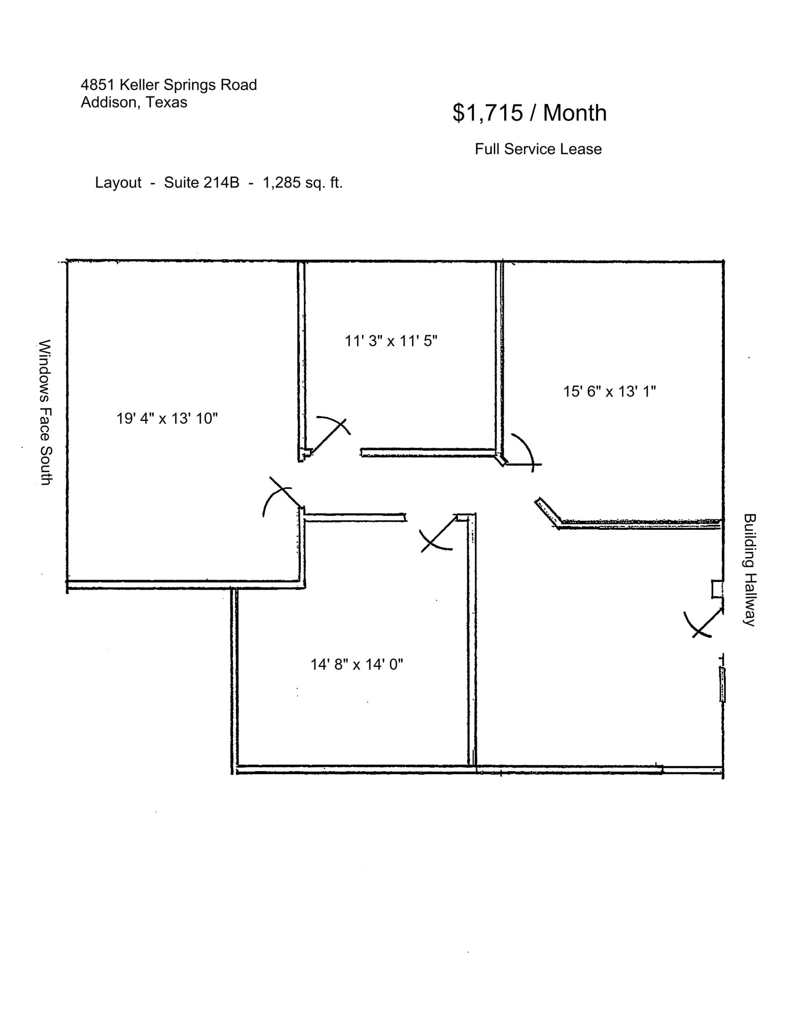 4851 Keller Springs Rd, Addison, TX for lease Floor Plan- Image 1 of 1