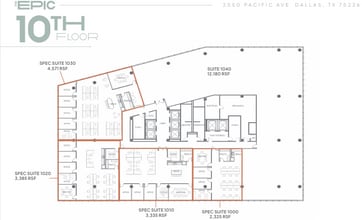 2550 Pacific Ave, Dallas, TX à louer Plan d’étage- Image 1 de 1