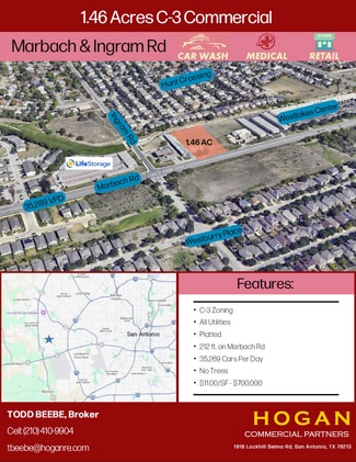 Plus de détails pour Marbach & Ingram, San Antonio, TX - Terrain à vendre