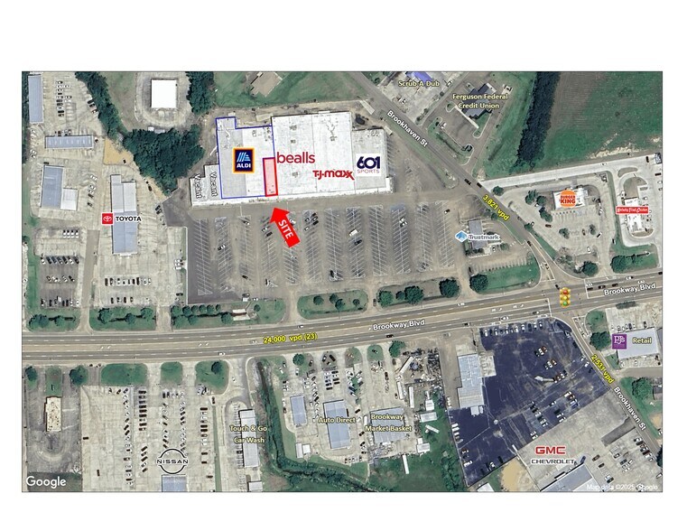 880 Brookway Blvd, Brookhaven, MS for lease - Aerial - Image 2 of 3