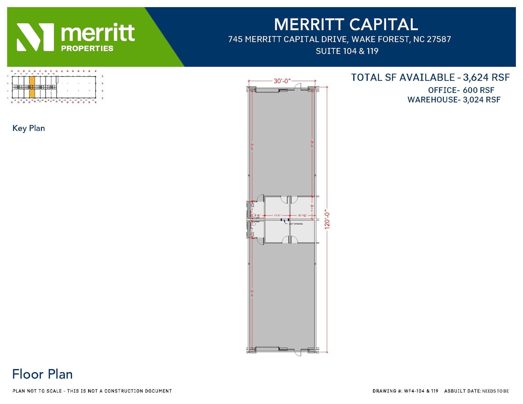741 Merritt Capital Dr, Wake Forest, NC à louer Plan d’étage- Image 1 de 6
