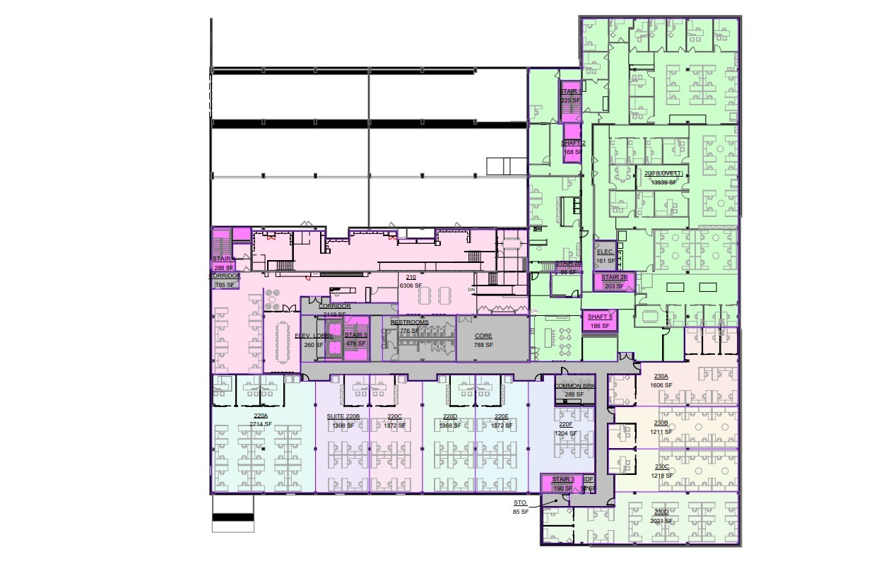 2410 Polk St, Houston, TX à louer Plan d  tage- Image 1 de 1