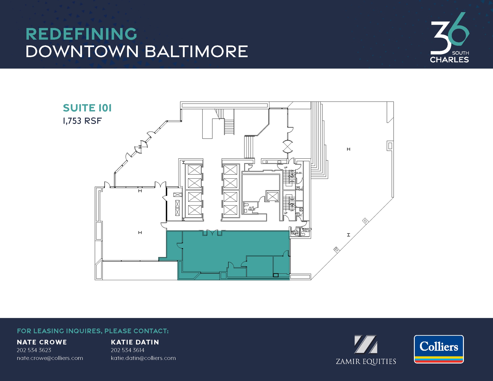 36 S Charles St, Baltimore, MD à louer Plan d’étage- Image 1 de 1