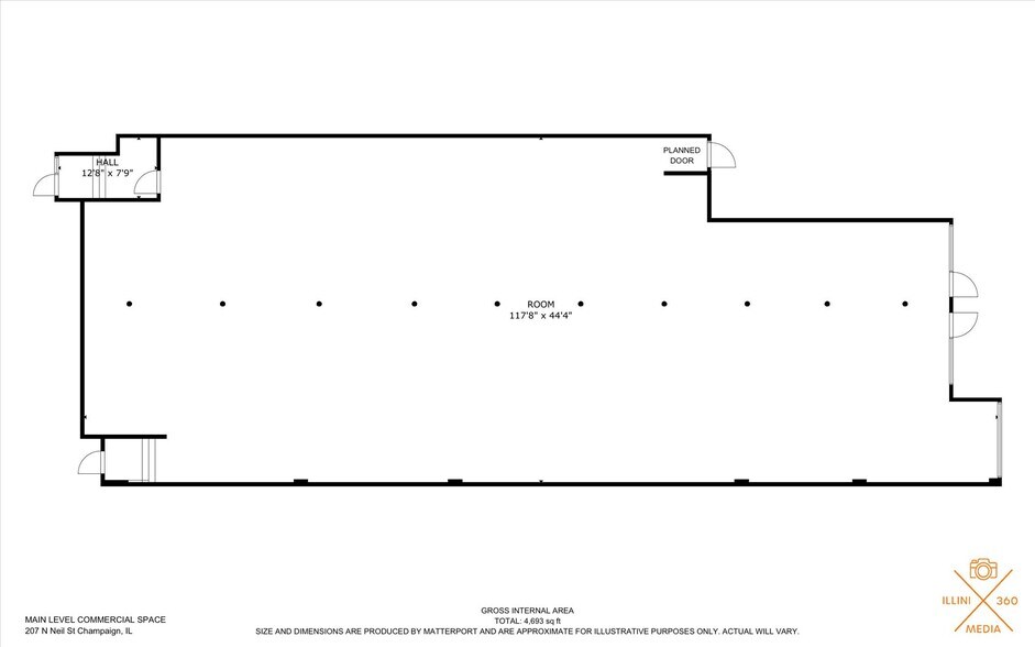 205-209 N Neil St, Champaign, IL à louer - Plan d’étage - Image 3 de 4